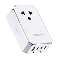 에픽카 해외여행용 GaN 멀티 어댑터 40W 초고속충전 플러그, 화이트 Air 40W, 1개
