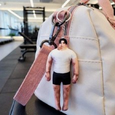 굴뚝강아지 듬직한 남자 와이어 관절 인형 키링, 1개, 단일, 26cm