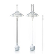 hibee Double Heart/Grosmimi/Upis適用替換奶嘴吸管+重力球吸管+吸管刷組 第2階段, 1組, 單色