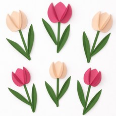 종이정원 페이퍼 플라워 (튤립) DIY 키트, 분홍