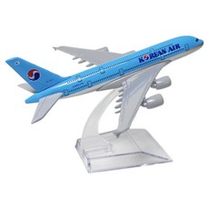 JJC 비행기 모형 16cm 1:400 ~ 20cm 1:300 다이캐스트 장식용 소형 모형항공기, 1개, 대한한공 A380 - 1:400 - 16cm