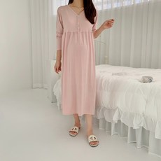 루시드라잇 국산 굿이브닝 긴팔 수유원피스 임부복 홈웨어