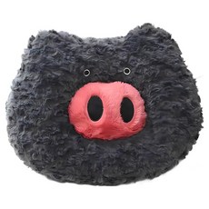 앤티키 돼지 분리형 도넛방석, 1개, 딥그레이