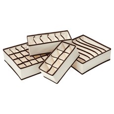 Joen Living內衣收納盒 4種組, 象牙白, 2套