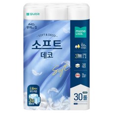 모나리자 부자되는집 프리미엄 천연펄프 고급화장지 3겹 소프트데코, 1개, 30롤, 30m