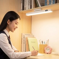 HUIJII 각도조절 자석형 LED 테이블 램프 무타공 화장대 조명, 화이트