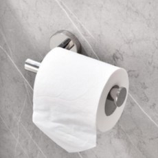 스테인리스 무타공 벽걸이 휴지 걸이대, 실버, 1개
