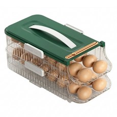 와이엠베스트 자동 롤링 계란트레이 보관함 2단 32구, 그린, 1개