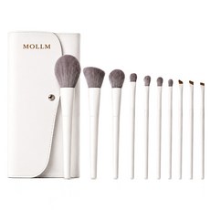 MOLLM 메이크업 브러쉬 브러쉬 세트 파운데이션 브러쉬 아이섀도우 붓 10종, 1개, 화이트