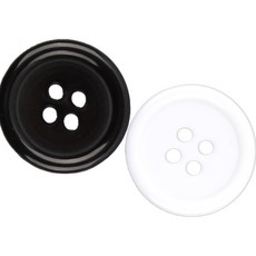 단추 정장 심플한 4구단추 가디건단추 슈트단추 코트단추, 1봉, 심플테4열20mm(검정-20개)