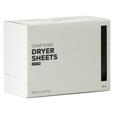 Sope Sope 烘衣機專用衣物柔軟香氛紙 清新棉花香, 1個, 40張