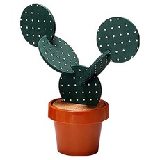 로르블랑 선인장 화분 코스터 세트 컵받침 집들이선물, 1세트, one color