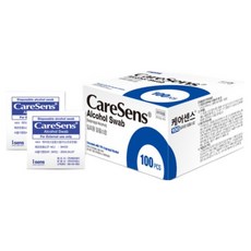 케어센스 1회용 알콜솜 100매+멸균수동채혈침 100개, 1개