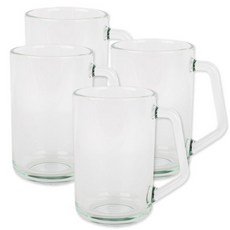 글라스락 내열 강화유리 이지그립 머그컵 480ml, 투명, 4개