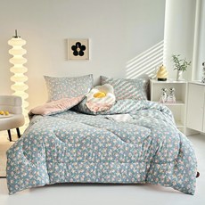 Cozy Aura 사계절 부드러운 차렵이불+패드+베개커버 세트