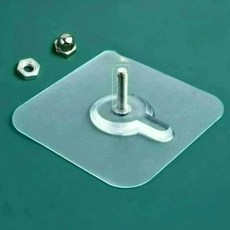 디한스 무타공 접착식 후크 투명 붙이는 타일못 10P, 6 x 6cm, 10개