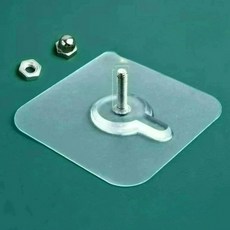 디한스 무타공 접착식 후크 투명 붙이는 타일못 10P, 7 x 7cm, 10개