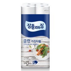 잘풀리는집 클린 키친타월 145p, 8개, 8롤