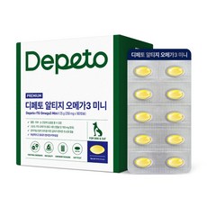 디페토 강아지 영양제 고순도 소형캡슐 알티지오메가3 미니, 100정, 혈액순환, 1개