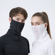 스마트덕 자외선 차단 쿨 스포츠 골프 마스크, 1세트, 블랙+화이트