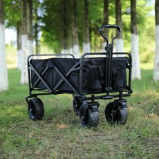 HA.M 다용도 폴딩 카트 아웃도어 휴대용 특대용량 접이식 캠핑 웨건, 1개, 블랙