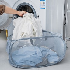 위드코지 접이식 메쉬 빨래 바구니 1+1, 그레이(2개입)