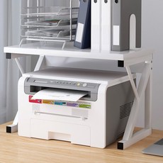 정싱 다용도 2단 프린터 복합기 받침대 선반 이동식 데스크탑 거치대, 1개, 흰색