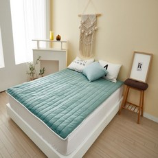 코코링하우스 나비엔 일월 스팀보이 극세사 온수매트커버 온열 전기 카본 매트 요커버 싱글 퀸, 그린