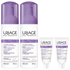 URIAGE 優麗雅 女性Gyn-Phy日常溫和私密清潔慕斯 150ml+私密清潔凝膠 3ml組, 2個, 153ml