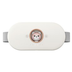 nimin 복부 배 온열 찜질기 마사지기 생리 찜질팩 온열 복대 배따뜻하게하는온열기 인형 여자 선물, 화이트