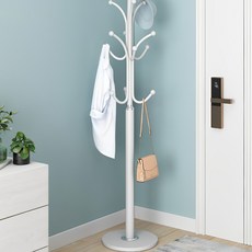 KATOOL 튼튼한 스탠드 고정식 철제 스탠드 옷걸이 행거 기둥옷걸이 옷안늘어나는 철제 스탠드행거, 화이트