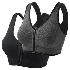 cikicoco 앞지퍼 스포터 스포츠브라 2종세트 S~5XL (1+1) 러닝브라 요가 필라테스