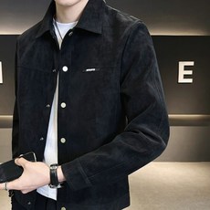 POMTOR 남성 봄가을 시즌 트렌디한 스웨이드 느낌의 캐주얼 자켓