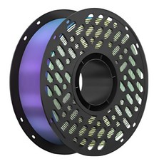 CaiLab 3D 프린터 필라멘트 PLA 실크 투톤 트리톤 멀티컬러 그라데이션 1.75mm 1kg 자연스러운 색상 전환 고품질 실크 질감 쉬운 출력 안정적인 라인 직경 1KG, 퍼플 블루 옐로우