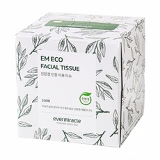 EM ECO 미용티슈(250매*6) 친환경인증 천연펄프 무염소 무표백 무향 무형광, 6개, 250매
