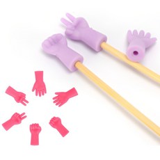 [6개입]모리포켓 대바늘마개 뜨개질마개 뜨개바늘 뜨개실 마커, 1세트, 핑크