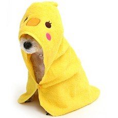 펫데일리 애완전용 가운 타월, 노랑 오리, 1개