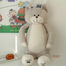 고양이 인형 애착 쿠션, 회색냥