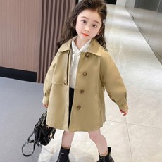 여아 봄 가을 트렌치 코트