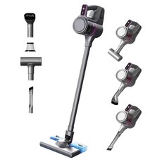 Voltmate 무선 핸드형 4in1 다용도 진드기제거/청소/가정용/차량용 강력 걸레포함 청소기, 그레이퍼플