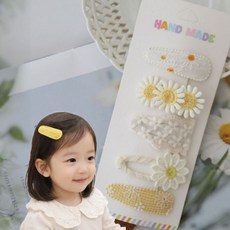 HANDMADE 패브릭 플라워 유아 헤어핀 세트 (5종)