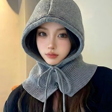 디아망 울니트 겨울모자 넥워머 얼굴소멸 후드 바라클라바, 그레이 : GRAY, 1개