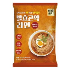 빼빼곤약 발효곤약라면 매운맛 저칼로리 단백질 함유 국물포함 59kcal, 2개, 214g