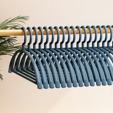 無痕半圓衣架 兒童衣架 成人衣架 圓潤弧度 邊角掛勾, 10個, 【BH121】, 藍色