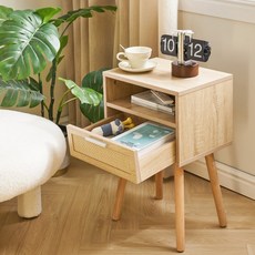 에코소라노 다용도 보조 침실 거실 서랍장 침대옆 미니 협탁 수납장 소파 사이드 테이블, 1개, 내추럴WNS009N