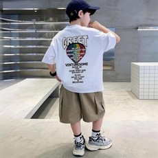 키즈목마 남아 여름 반팔 반바지세트 상하복 초등학생 주니어 트레이닝복 카고바지 운동복 열기구 883