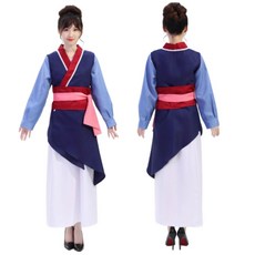 뮬란 코스프레 의상 세트 디즈니 공주 스타일 화목란 코스튬 반티 졸업 체육대회 사진 촬영 할로윈 쿵푸 무술 도복 장군 검객 협객 F-6033