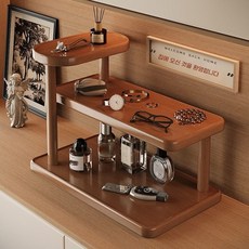3단 다기선반 현관선반 우드그레인 50*13*20CM 열쇠 찻잔 화장품 진열용, 1개, 스타일-30*14*20C