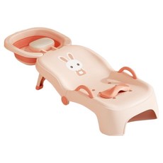 오브제 접이식 샴푸의자 KC인증 유아 누워서 샴푸 목욕 어린이 샴푸 머리감는 샴푸침대, 1개, 07.핑크 PVC쿠션(접이식/샴푸대야 포함)