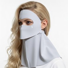 펜타엑스 스포츠 자외선차단 마스크 2단 얼굴 햇빛가리개 골프, 1개, 아이스 실버